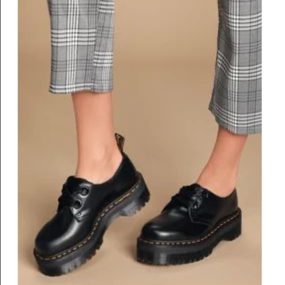 Dr Martens Holly Black Platform Shoes